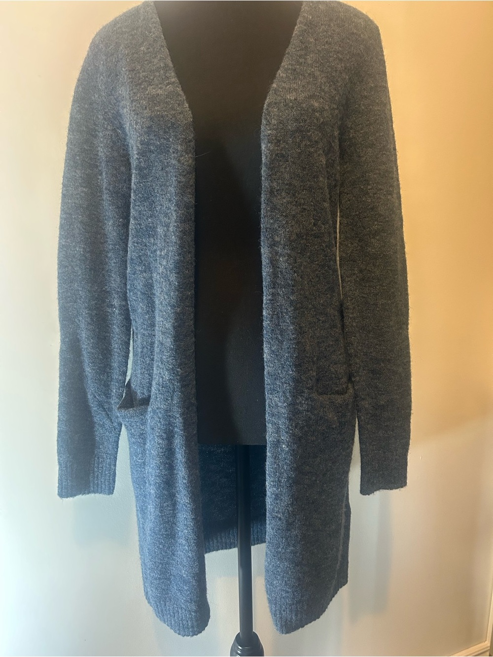 Open-Front Gray Women's Cardigan Sweater